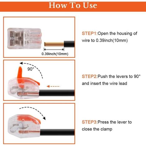 10 Stück PT2.5-QU Push-In Federklemmen - 4-Leiter Streifenstecker Für DIN-Schiene