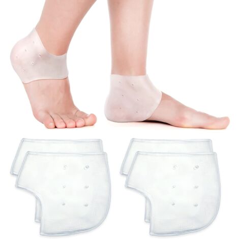 Gel-Fersen-Socken 2er Pack – Feuchtigkeitsspendend, Stoßdämpfend, Für Trockene Fersen, Atmungsaktiv