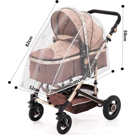 Babify Universal-Regenschutz Für Kinderwagen (Gruppe 0) - Regenabdeckung Mit Fenster & Seitenbelüftung Inkl. Tragetasche, PVC-frei