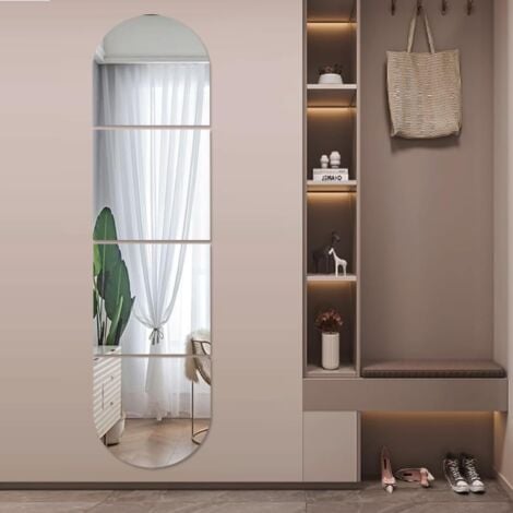 Set mit 4 großen, ovalen Ganzkörperspiegeln, bruchsicherem HD-Acryl, Schminkspiegel zur Wandmontage, lange Spiegel ohne Glas, perfekt für das Spielzimmer von Babys und Kindern