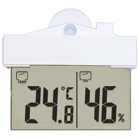 Digitales Thermometer-Hygrometer, transparente Fensteranzeige für