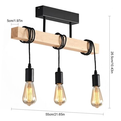 Relaxdays Vintage Deckenlampe – 3-flammig, Stoffschirme, Grau, 35x40,5x35,5 Cm, E14 Fassung