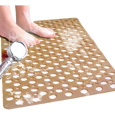 Rutschfeste Badewannenmatte Mit Saugnäpfen – TPE Duschmatte Mit Abflusslöchern, 70 X 38 Cm