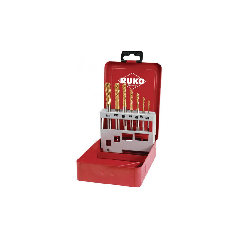 Jeu De 14 Tarauds HSS Co 5 Ruko - Filetage Métrique M3 à M12 - Pour Aciers Et Métaux Non Ferreux