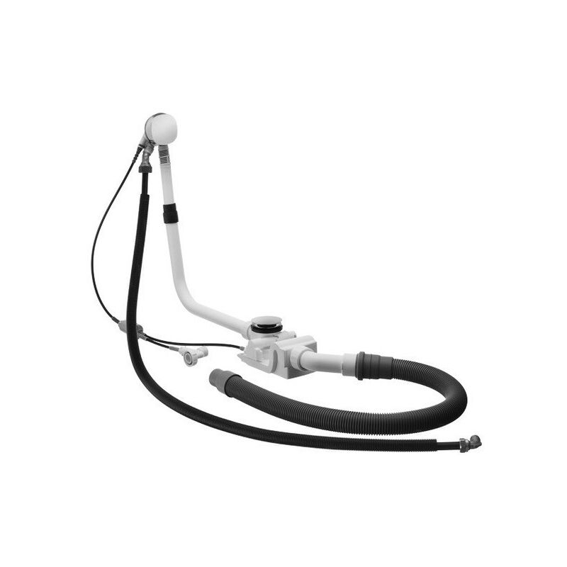 Bonnet De Vidange Push-up Blanc Avec Trop-plein - Hydroland - Laiton - Salle De Bain