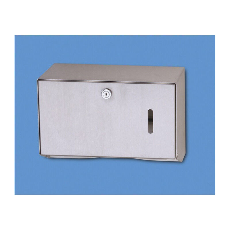 Distributeur Mural Serviettes Papier - Capacité 250 Feuilles Multifold - Inox Brossé - Verrouillable - Pour Bureau Ou Cuisine - 10