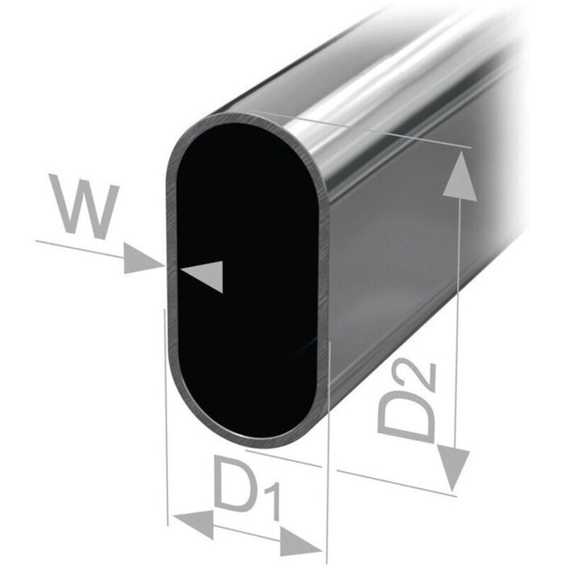 Tube d'armoire ovale, non soudé, acier laiton, hauteur du tube 30 mm, largeur du tube 15 mm, épaisseur de paroi 1 mm, 2500 mm PG
