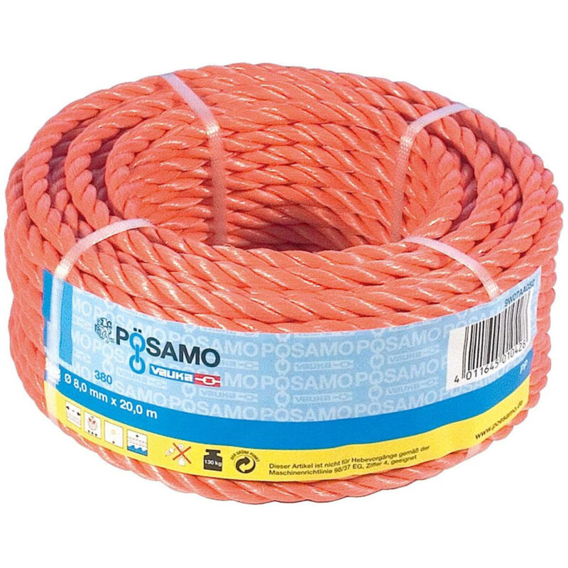 Kanirope® Corde Cordage PP Polypropylène MULTIBRAID 10mm 100m Bleu Marine (0112) Tressée
