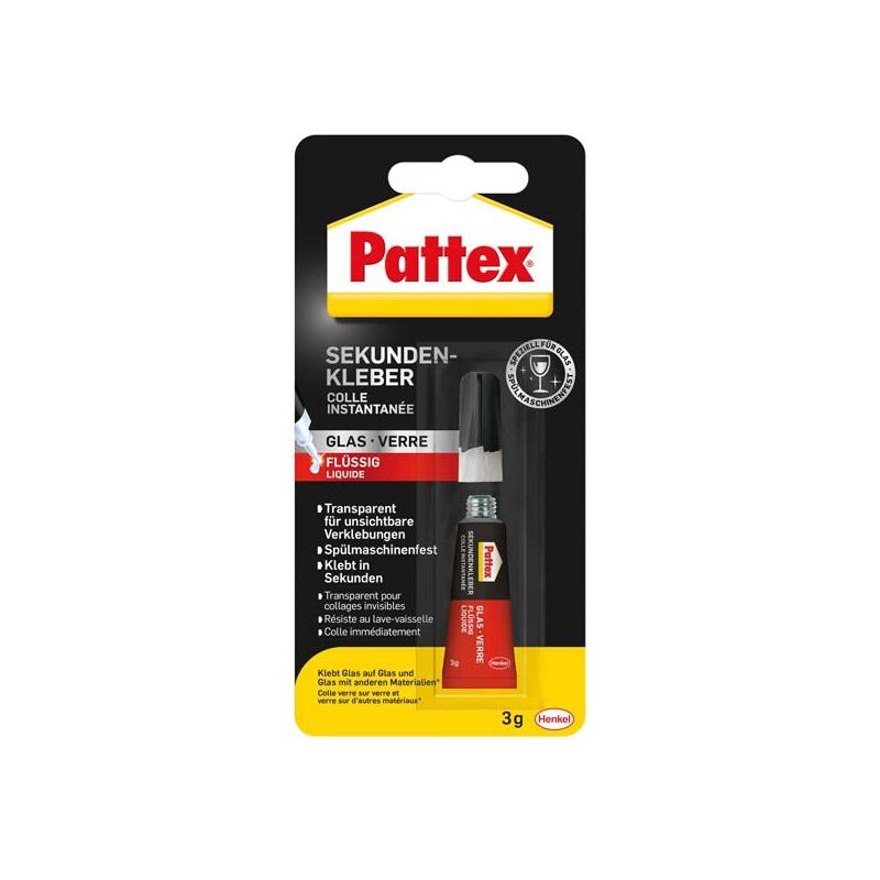 Pattex Colle instantanée verre liquide, tube de 3g (Par 12)