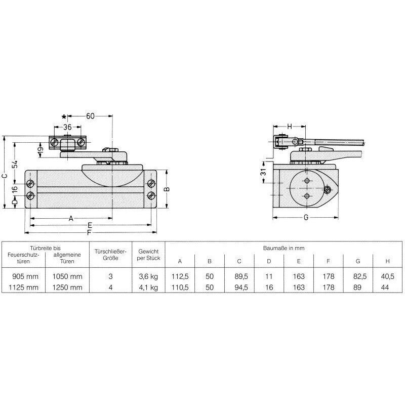 DORMA 117e 117 E travail par défaut courant Effection Ferme-Portes automatiques 15117206 622 DORMA 117e 117 E travail par défaut courant Effection Ferme-Portes automatiques 15117206 622