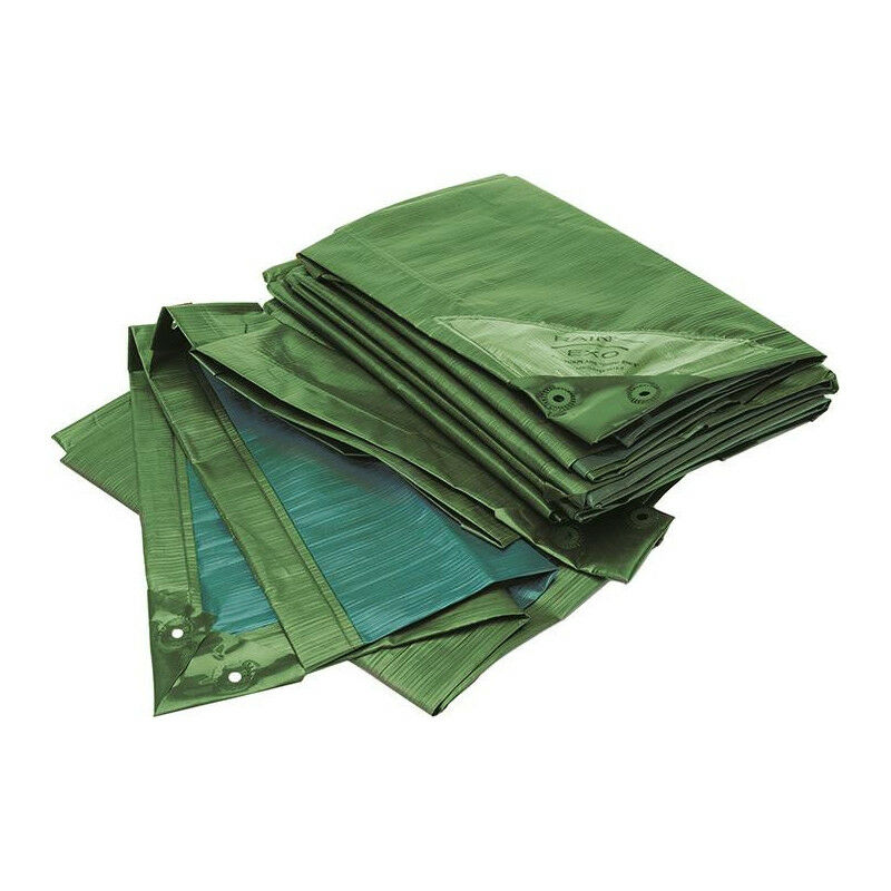 Bâche de protection universelle - 150g - 4 x 8 - Gris et vert