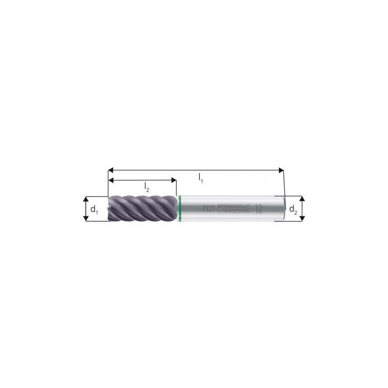 Fraise à chanfreiner 90°, diamètre 2 mm, 3 dents, carbure, DIN 6527L