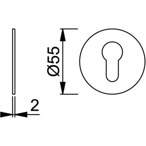 Paire rosette porte E849NS-PZ F69 , 35-45