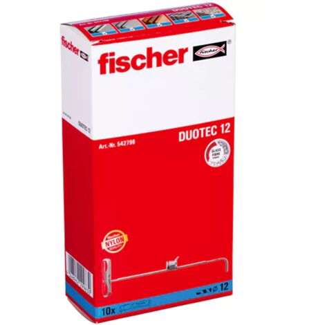 Boite de 10 chevilles basculantes pour plaques de plâtre 12 duotec 542590 fischer