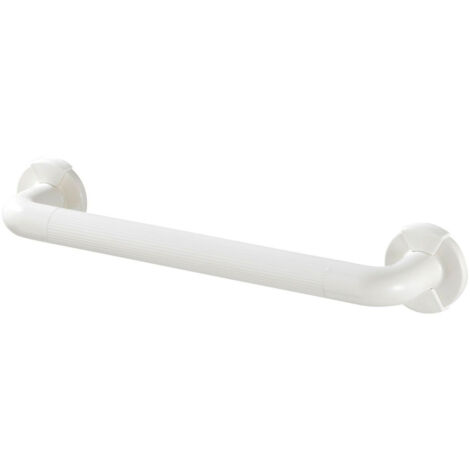 Wenko – Barre de maintien 43 cm en aluminium blanc – Charge jusqu'à 120 kg – Installation sans perçage – Design moderne pour salle de bain