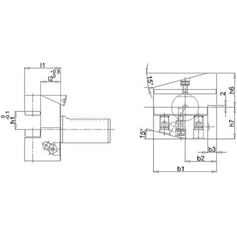 Porte-outil radial VDI,droiteB3 50x32mm Up FORTIS (1/4)