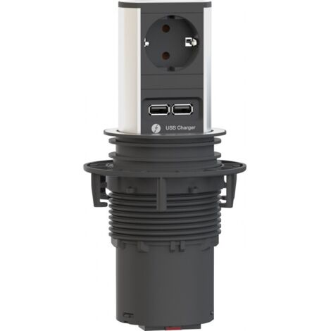 Colonne prise ELEVATOR 1xCEE7/3 1xUSB Charger Strom 2m (1/10)
