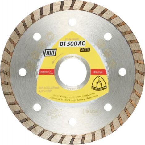 Meule à tronçonner diamant DT500AC Turbo 115x1,9mm KLINGSPOR 1 PCS (1/3)