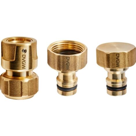 GEKA plus kit de base eau potable 3/4", 2x sections de tuyau 3/4", connecteur de robinet 3/4" (1/3)