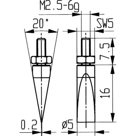 Pointe carbure HM Abb.20/ 5,0mm Käfer (1/3)