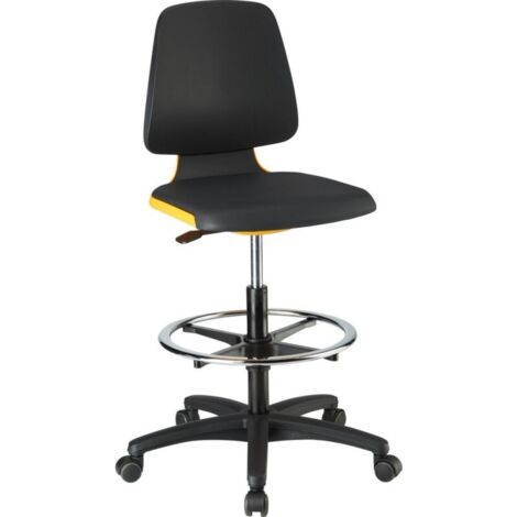 Chaises Labsit 4 orange Plastique-cuir,avec roues (1/5)