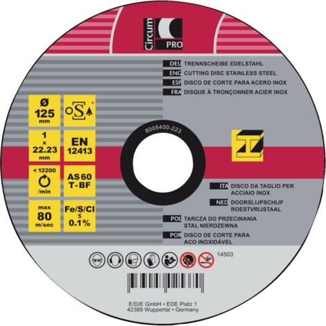 Disque de coupe acier inoxidable 115x1 mm CircumPRO (1/2)