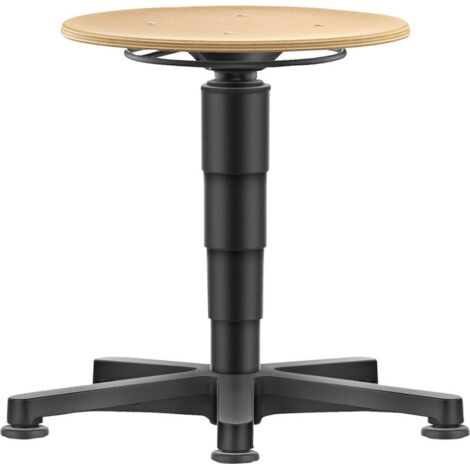 Tabouret pivotant bois assise ronde hauteur d'assise 450 - 650 mm avec patins (1/4)