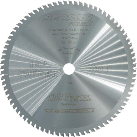 Lame de scie carbure Drytech D-305x25.4x2.2mm 80Z pour acier à parois minces Jepson (1/3)