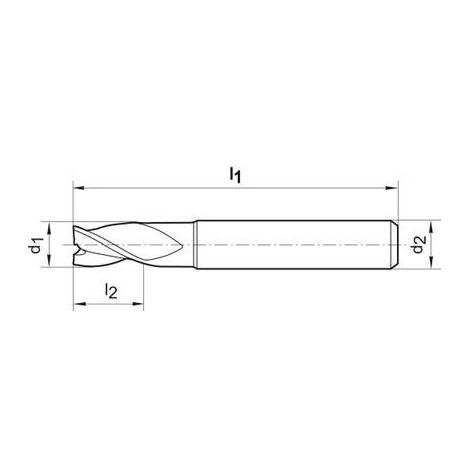Fraise à queue courte DIN6527VHM TiALN Z3 2.5mm GÜHRING