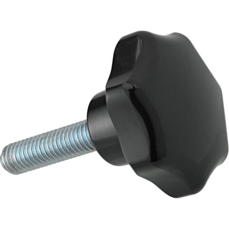 Poignée étoile DIN6336A Duroplast. Forme L. 63mm. M 12x40. Contenu : 2 pièces FORTIS
