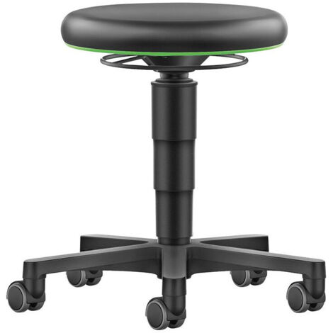 Tabouret pivotant Assise en similicuir Hauteur d'assise 450 - 650 mm avec roulettes (1/4)