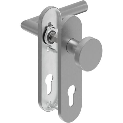Poignée porte WE-Grt. ER 8 mm RS forme L. Court. PZ forme L. Court. PZ