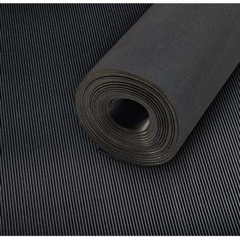 Tapis à stries fines SBR. noir. 3mm. 1200mm 10m FORTIS (1/5)