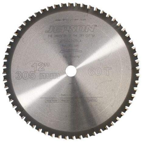 Lame de scie carbure Drytech D-305x25.4x2.2mm 60Z pour acier Jepson (1/5)