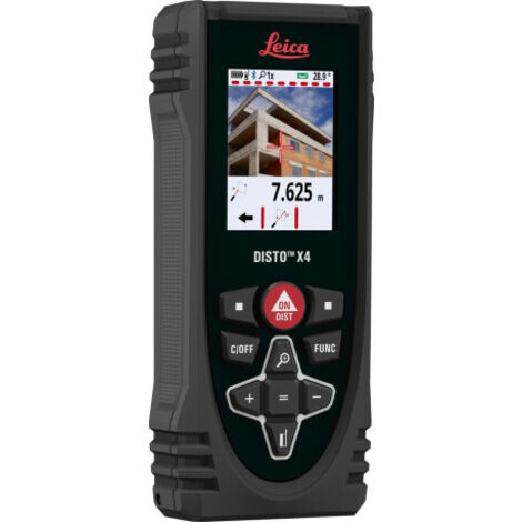 Leica Geosystems – Télémètre laser Leica DISTO X4-1 – Portée 150m – Mesure continue, addition/soustraction, Pythagore – Pour chantiers humides (1/5)