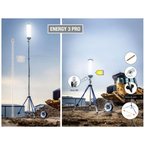 As - Schwabe – Projecteur LED 500W à 360° – 70000 lumens – 5000K blanc neutre – IP44 – Trépied professionnel XXL – 19862 (1/5)