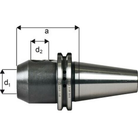 Mandrin de serrage méplat System Weldon, porte-outils DIN 69871, d1 : 18 mm, ISO 50, a 100 mm, d2 : 50 mm (1/4)