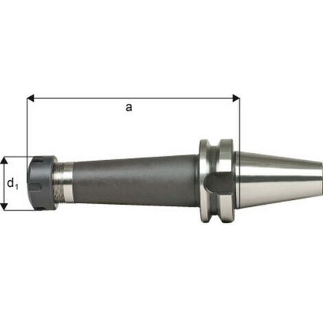 Mandrin à pinces, type ER DIN 2080 avec arrosage central, Capacité de serrage : 1,0-10,0 mm, MAS-BT 40, Pince de serrage ER16, a : 70 mm, d1 : 32 mm (1/4)