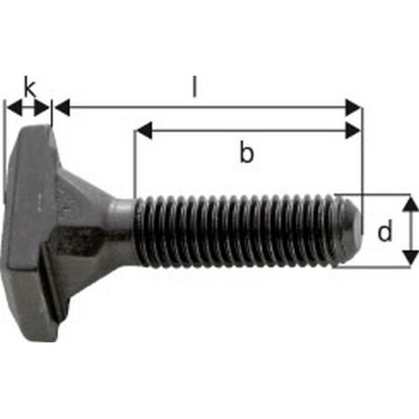 Vis rhombus pour rainures en T, Larg. : de rainure : 28 mm, Ø de filetage x Long. d x l M24 x 250 mm, Larg. : a 27,7 mm, Long. filetage b : 150 mm (1/2)
