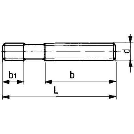 Tige filetée, Matériaux : traité pour classe de résistance 8.8, Ø de filetage x Long. d x l M16 x 160 mm, Long. filetage b 100 mm
