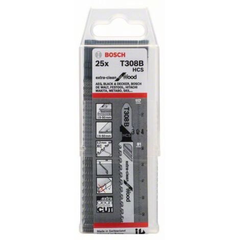 Bosch Accessories 2608665073 SET de lames de scie sauteuse T 128 BHM, endurance for Laminate, 3 Bosch Accessories 2608665073 SET de lames de scie sauteuse T 128 BHM, endurance for Laminate, 3