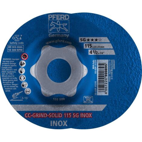 Meule CC-GRIND®-SOLID, SG-INOX, Ø : 115 mm, Vitesse max. 13300 tr/mn (1/5)