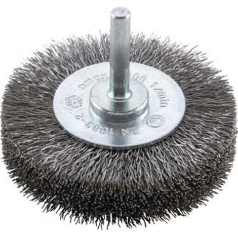 Brosse circulaire pour outils, fils ondulés, Ø de la brosse : 30 mm, Epaisseur du fil 0,20 mm, Larg. : de travail 9 mm, Vitesse maxi. : 20000 tr/mn (1/2)