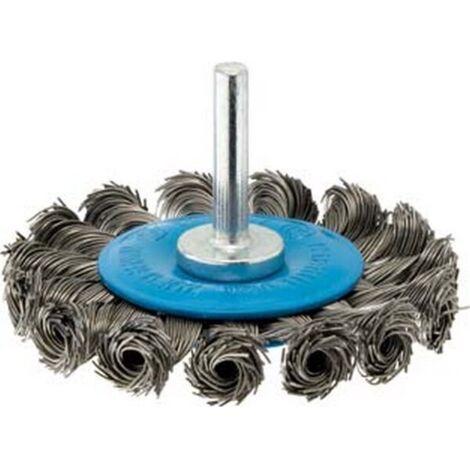 Brosse circulaire pour outils, fil d'acier torsadé, Ø de la brosse : 75 mm, Epaisseur du fil 0,50 mm, Larg. : de travail 8 mm, Vitesse maxi. : 20000 tr/mn (1/2)