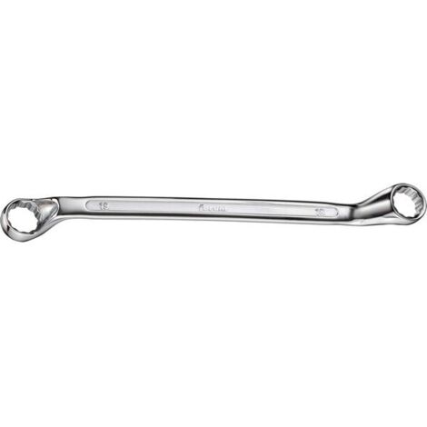 Clé polygonale double coudée, DIN 838, poli, Cote s/plats : 14 x 15 mm, Long. 227 mm