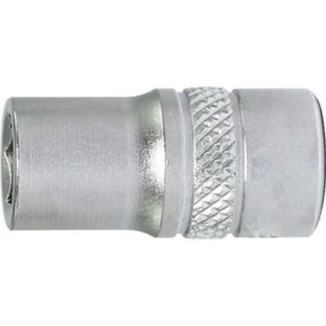 Douille 1/4'', métrique, Cote s/plats : 6 mm, Long. 25 mm (1/2)