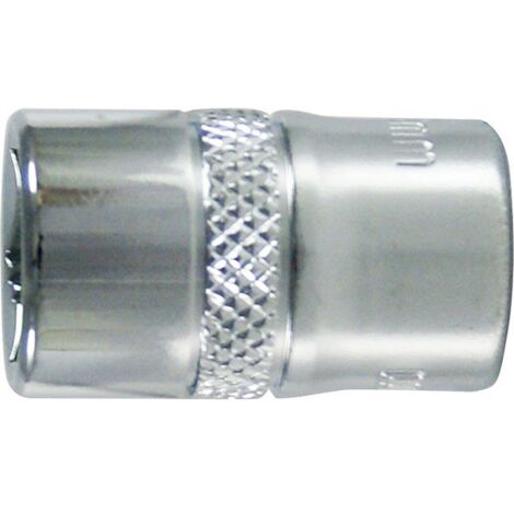 Douille 3/8'', poli, Cote s/plats : 13 mm, Long. 28 mm (1/2)