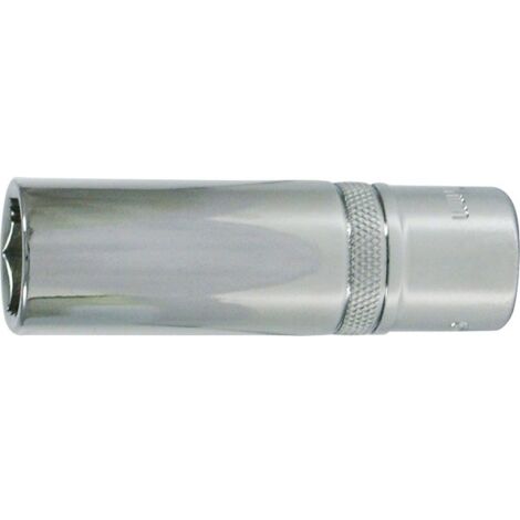 Douille 1/2'', modèle long, poli, Cote s/plats : 19 mm, Long. 77 mm (1/2)