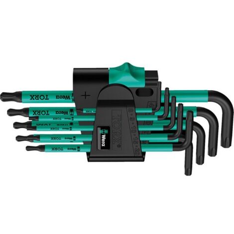 Jeu de clés coudées TORX® BO, 9 pièces, Contenu : T 8 T 9 T 10 T 15 T 20 T 25 T 27 T 30 T 40 (1/2)