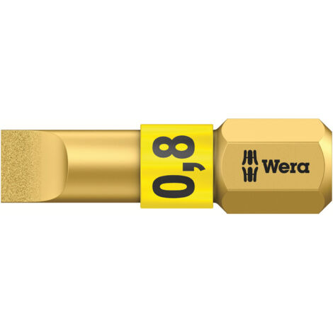 Embout pour vis à fente 1/4'', 25 mm de long, diamanté avec zone de Bi-torsion, Larg. : de lame x Épaisseur de lame : 5,5 x 0,8 mm (1/5)
